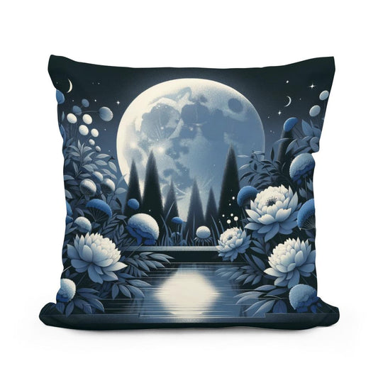 Moonlit Blossom Cotton Cushion - Main Image