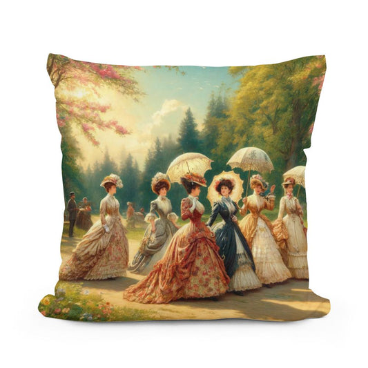 Victorian Spring Elegance Cotton Cushion - Main Image