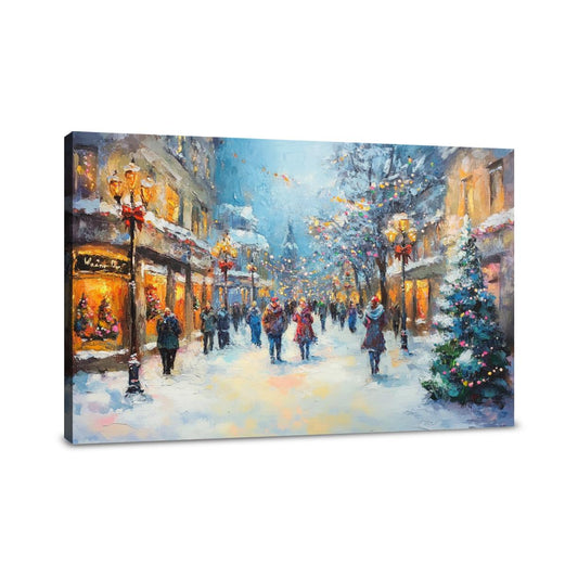 Festive Winter Street Canvas - Main Image