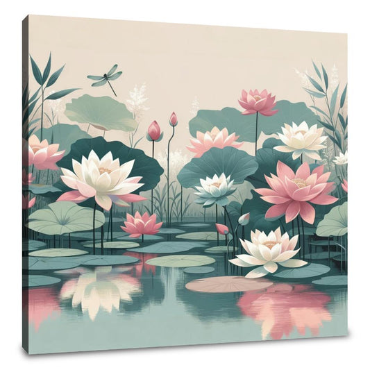 Lotus Pond Tranquility Canvas - Main Image