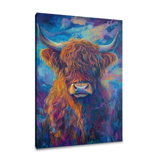 Twilight Highland Cow Canvas - Main Image