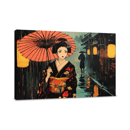 Geisha in the Rain Canvas - Main Image