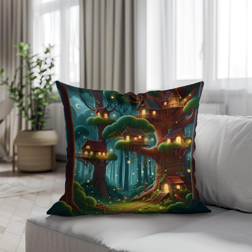 Twilight Treetop Cotton Cushion - Secondary Image 4