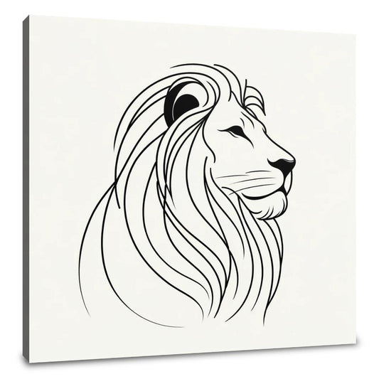 Regal Lion Silhouette Canvas - Main Image