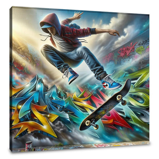 Hyper-Real Graffiti Skate Canvas - Main Image
