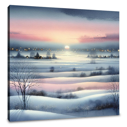 Winter Sunset Serenity Canvas - Main Image