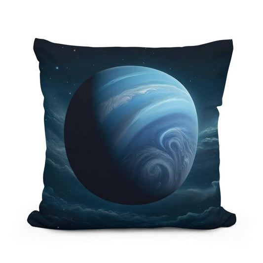 Neptune's Cosmic Majesty Cotton Cushion - Main Image