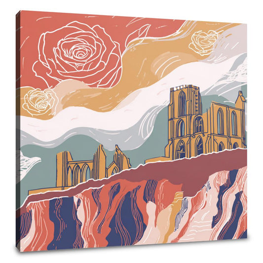Whitby Abbey Rose Canvas - Main Image