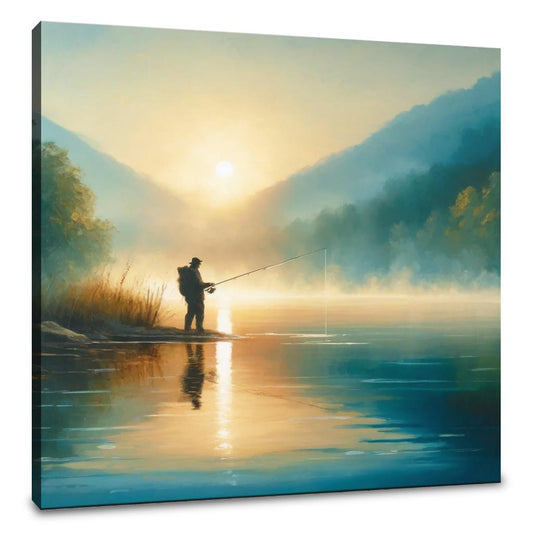 Tranquil Dawn Fishing Canvas - Main Image