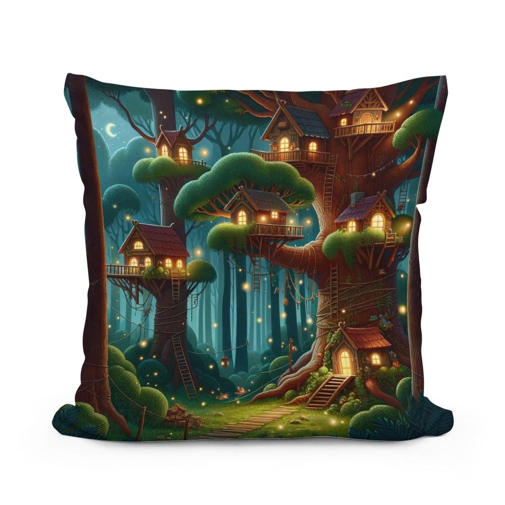 Twilight Treetop Cotton Cushion - Main Image