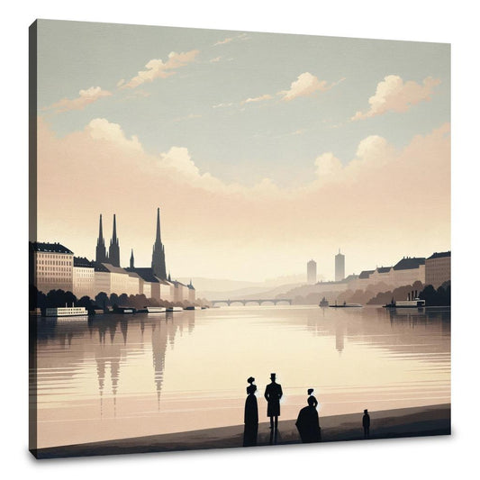 Serene Danube Minimalist Canvas - Main Image