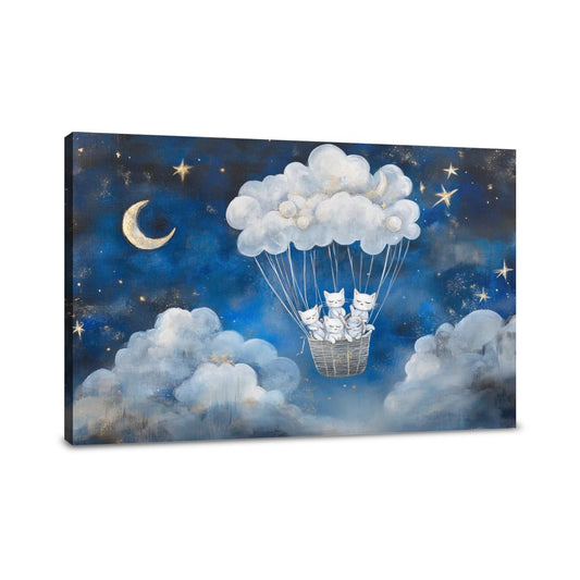 Cloud Balloon Cats Canvas - Main Image