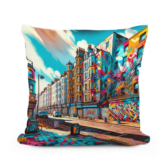 Brighton Street Art Cotton Cushion - Main Image