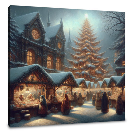 Melancholic Christmas Market Canvas - Main Image