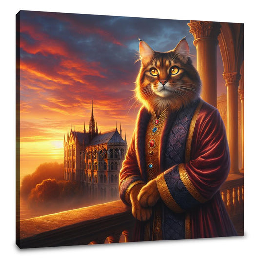 Majestic Sunset Monarch Cat Canvas - Main Image