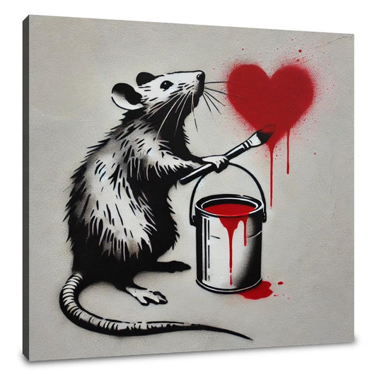 Red Heart Rat Canvas - Main Image