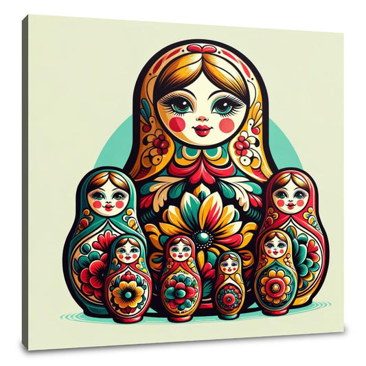 Vibrant Matryoshka Charm Canvas - Main Image