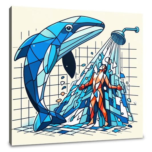 Whale of a Time Shower Canvas - Main Image