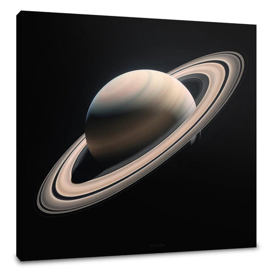Saturn's Celestial Solitude Canvas - Main Image