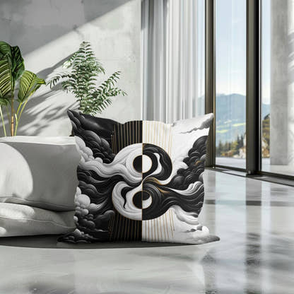 Harmony in Contrast Cotton Cushion - Secondary Image 3