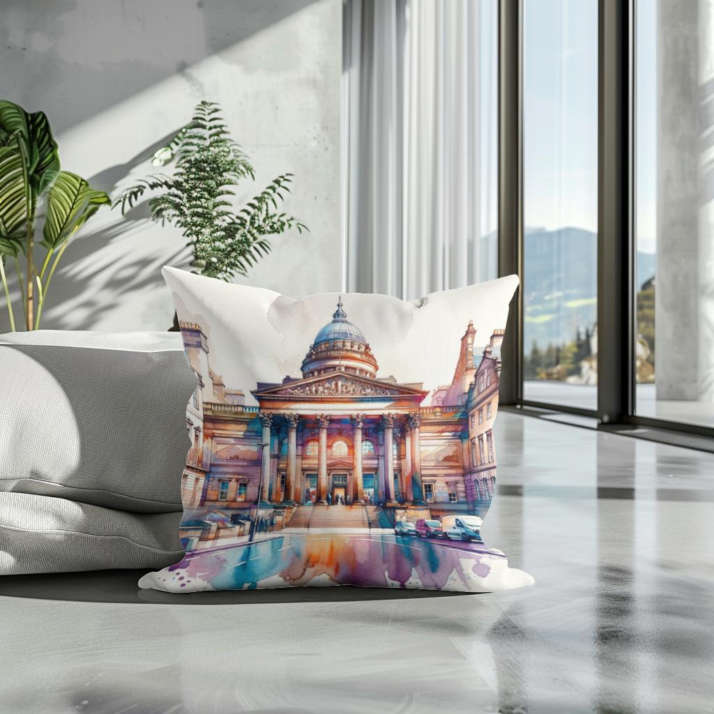 Edinburgh Walker Gallery Watercolor Essence Cotton Cushion - Secondary Image 3