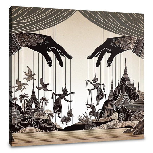 Enchanted Puppeteer's Silhouette Canvas - Main Image