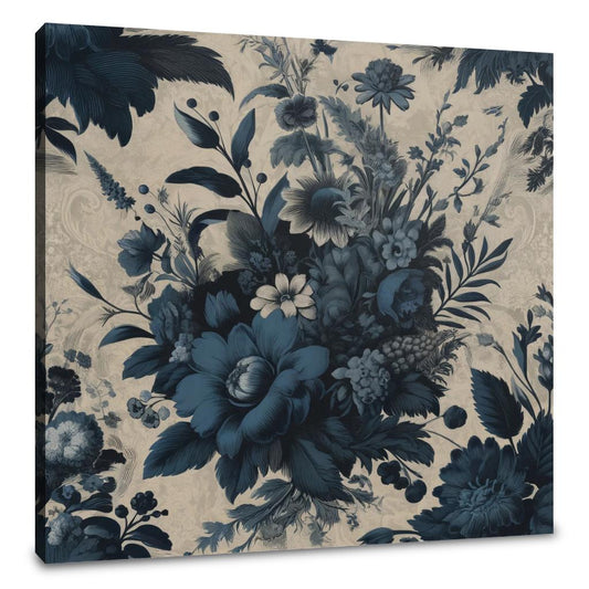Vintage Navy Botanicals Canvas - Main Image