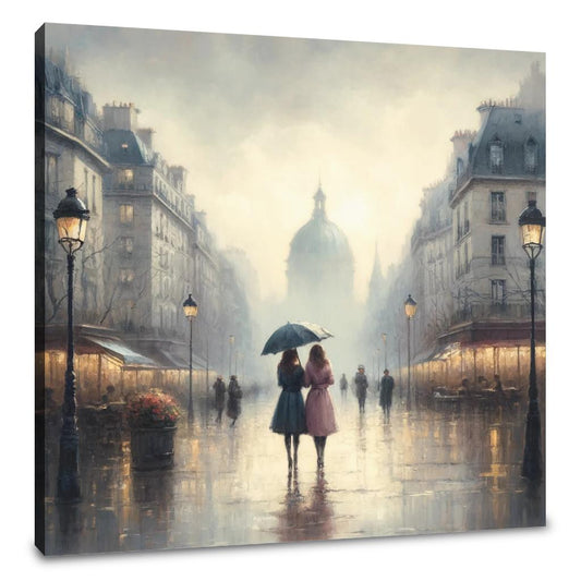 Parisian Spring Rain Canvas - Main Image