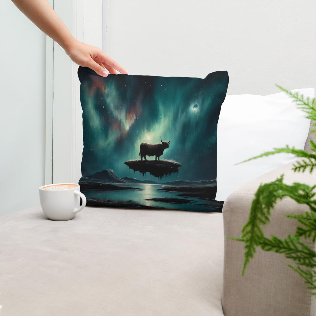 Highland Cow Mystique Cotton Cushion - Secondary Image 5