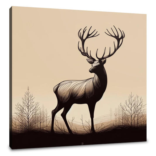 Noble Stag Silhouette Canvas - Main Image