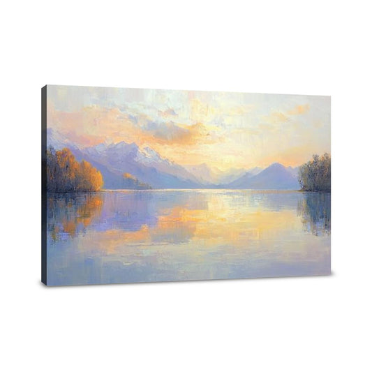 Serene Lake Dawn Canvas - Main Image