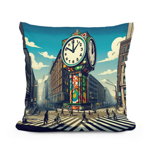 Time's Whimsy Avenue Cotton Cushion - Main Image