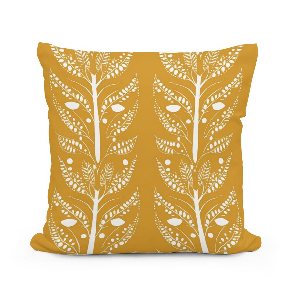Mustard Symmetry Cotton Cushion - Main Image