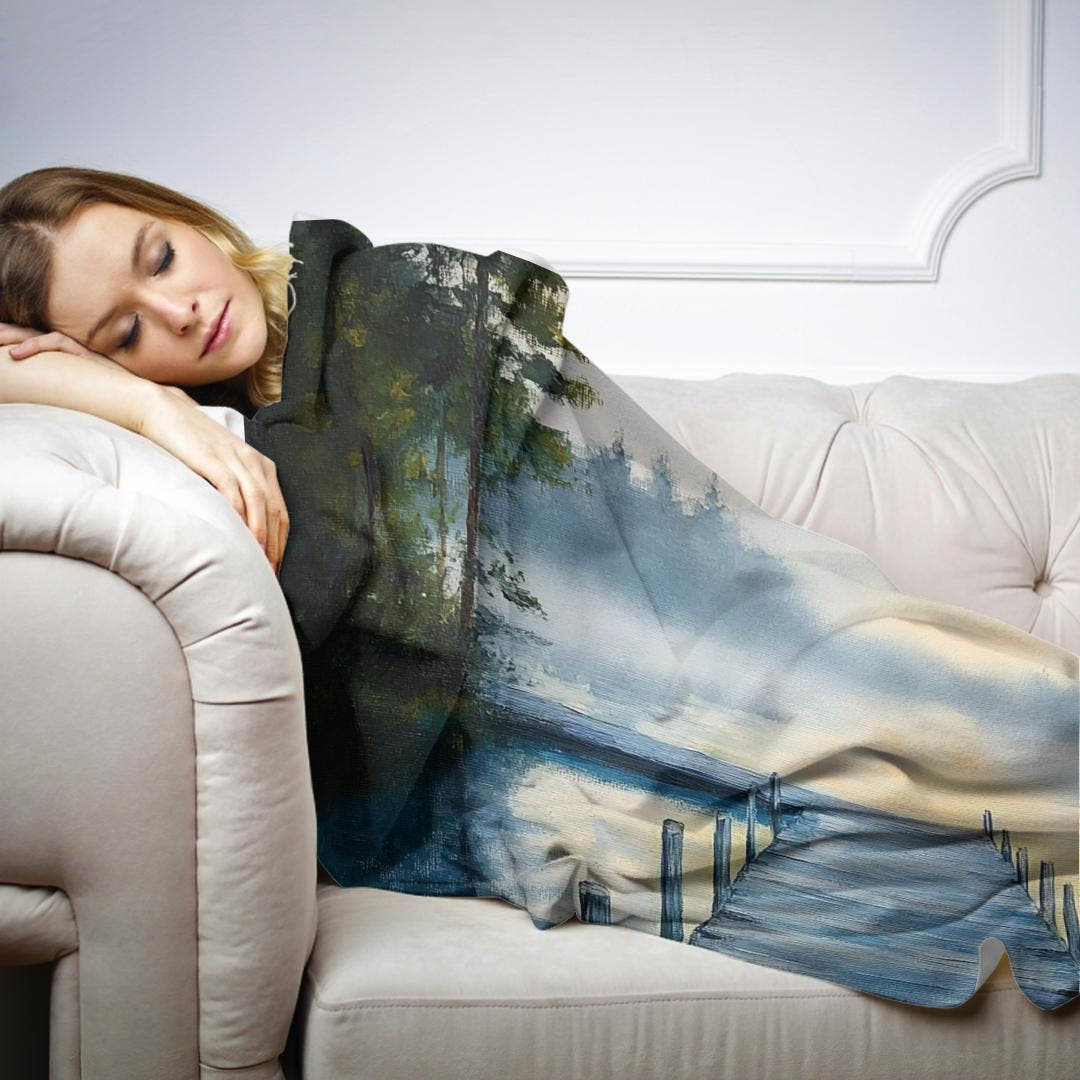 Misty Morning Reflections Blanket - Secondary Image