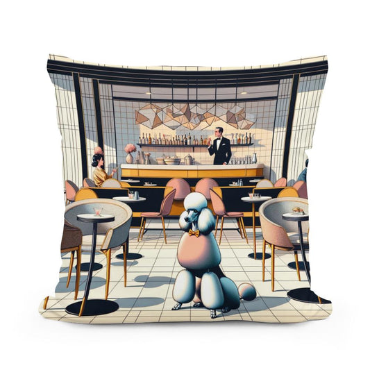 Parisian Poodle Cotton Cushion - Main Image