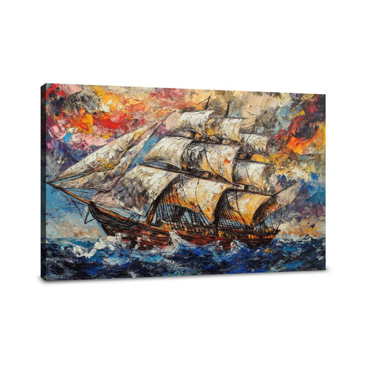 Sailing Ship Tempest Canvas - Main Image