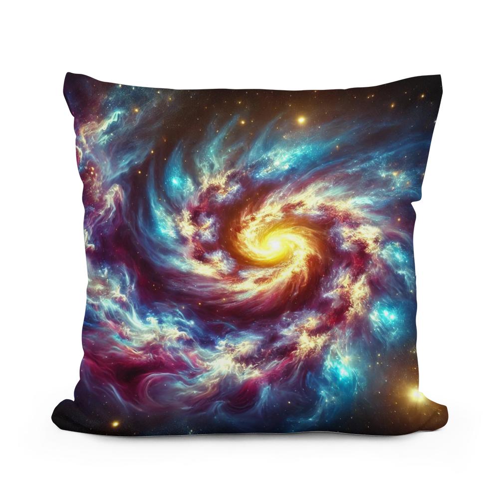 Galactic Whirl Cotton Pillow - Main Image