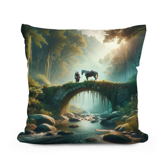 Forest Bridge Cotton Cushion - Main Image