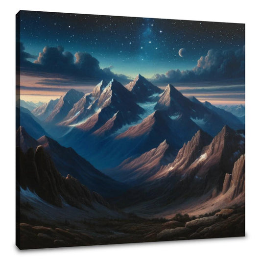 Majestic Night Peaks Canvas - Main Image