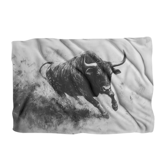 Monochrome Bull Charge Blanket - Main Image