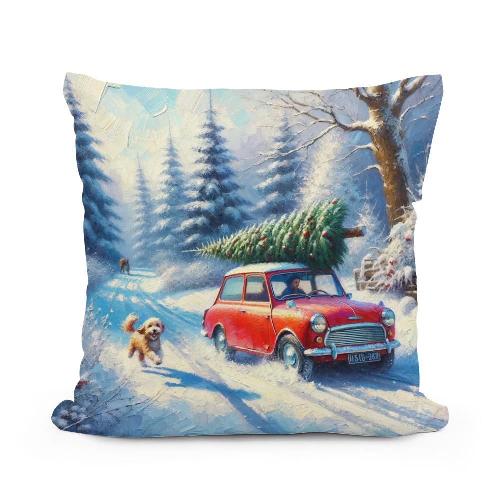 Christmas Journey Home Cotton Cushion - Main Image