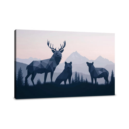 Sombre Wildlife Geometry Canvas - Main Image
