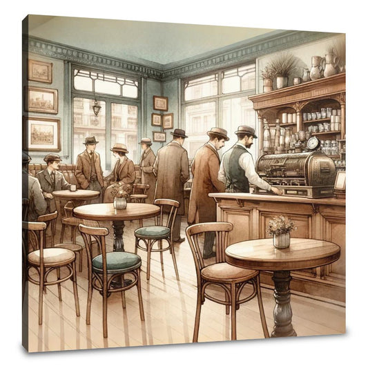 Vintage Café Charm Canvas - Main Image