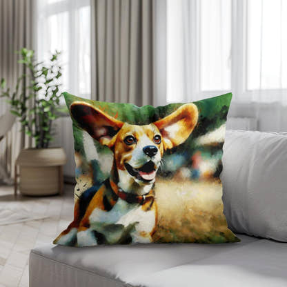 Joyful Beagle Escapade Cotton Cushion - Secondary Image 4