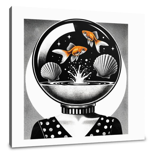Whimsical Seashell Siren Canvas - Main Image