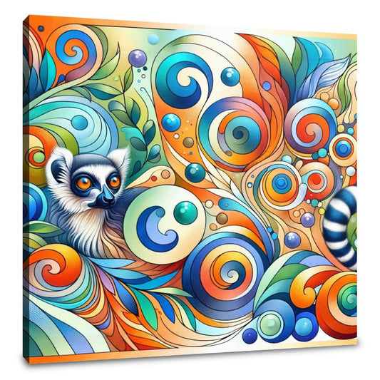 Whimsical Lemur Canvas - Main Image