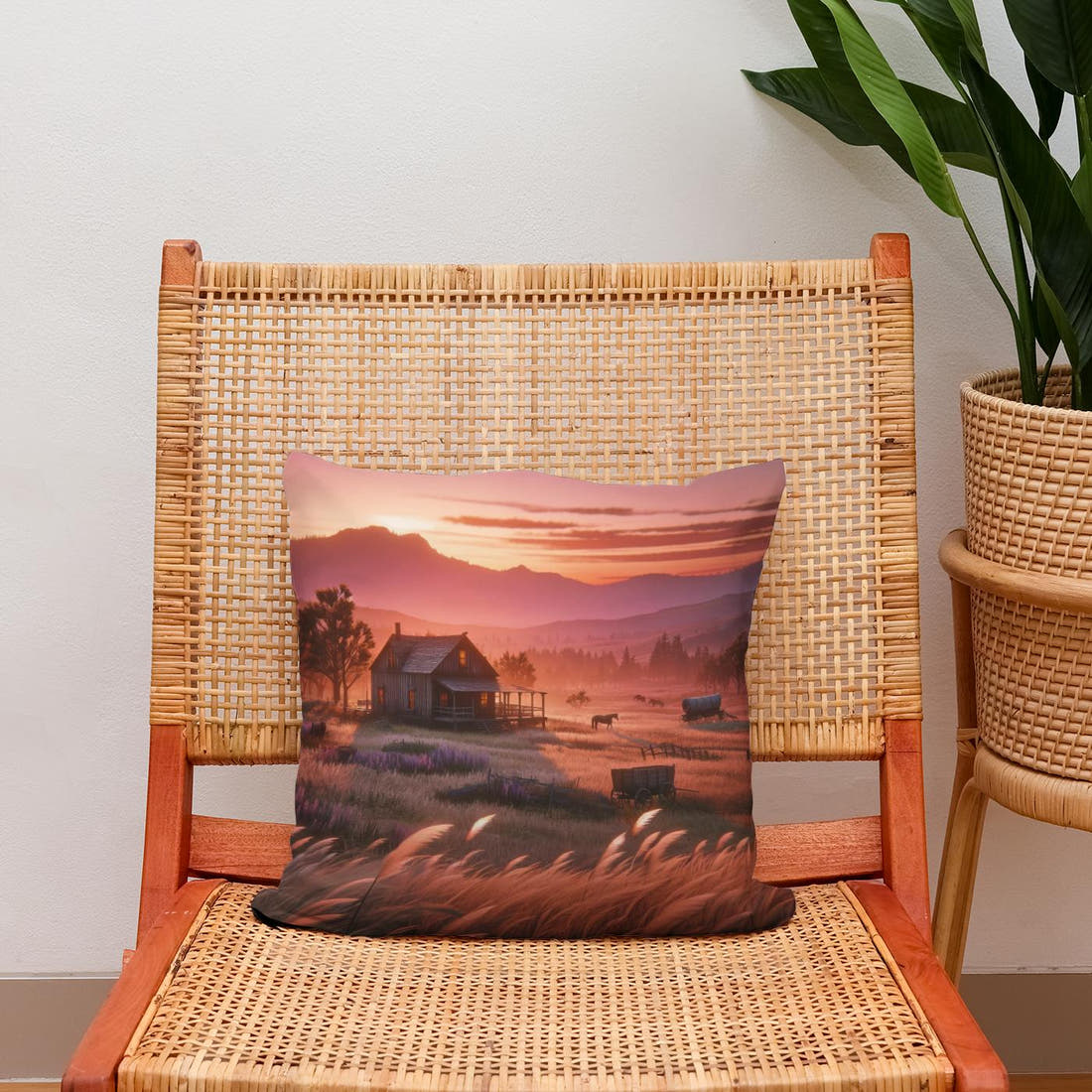 Prairie Solitude Cotton Cushion - Secondary Image 2