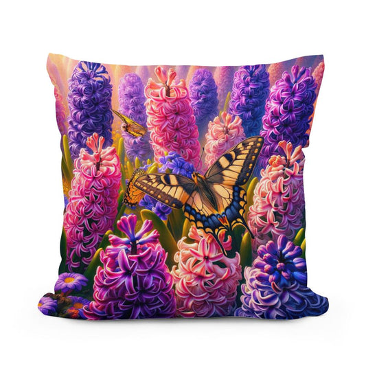 Spring Hyacinth Harmony Cotton Cushion - Main Image