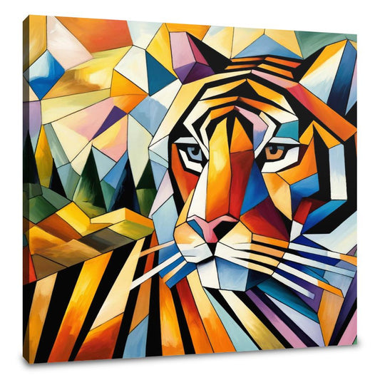 Cubist Tiger Mosaic Canvas - Main Image