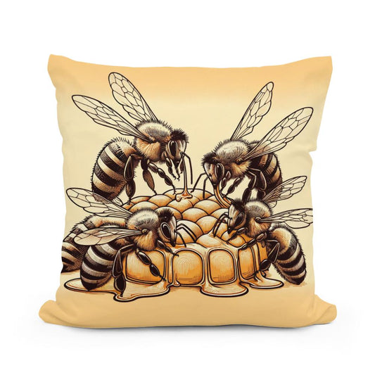 Honeyed Harmony Cotton Cushion - Main Image